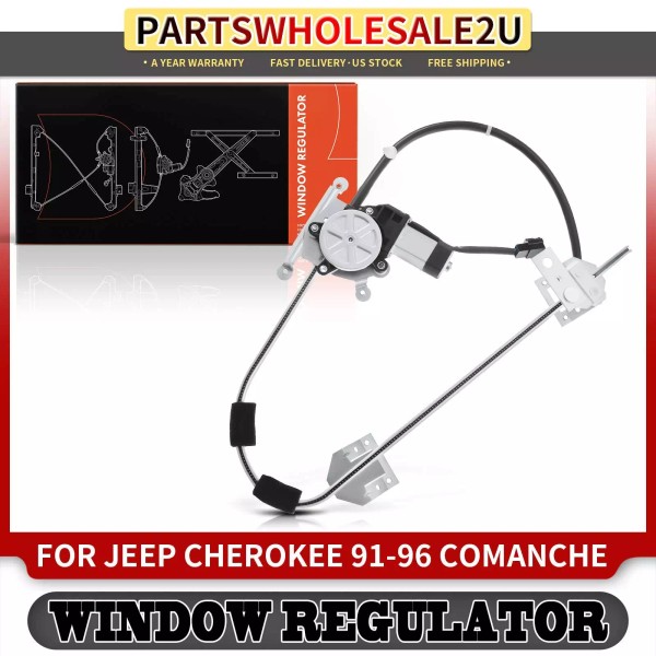 Unbrand Front Right Window Regulator w/ Motor for Jeep Cherokee 1991-1996