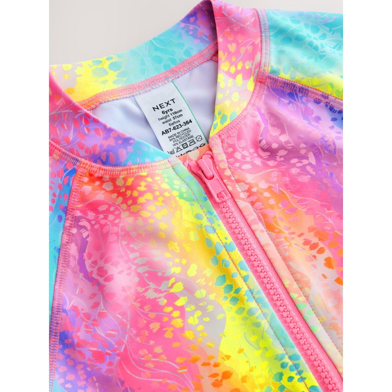 NEXT Sun Protection Top with Zip, Rainbow Animal