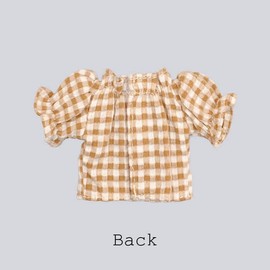 Dear Darling Fashion for Dolls Gingham Cut and Sewn by Junie Moon [For 8.7 inch (22 cm) Dolls] Brown