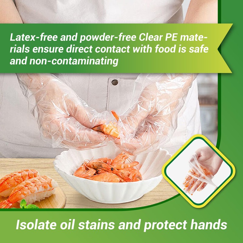 GENERALCARE Disposable Plastic Gloves Food Handling Service Gloves Disposable for