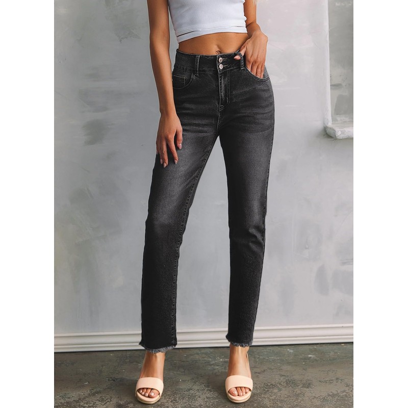 Sidefeel Black Jeans for Women Trendy 2025 High Waisted Boyfriend
