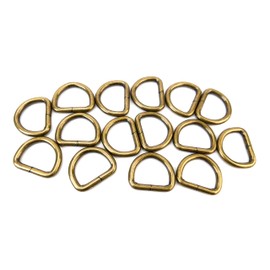 VersaKits 15 Pcs Metal D Rings Heavy Duty Non-Welded Iron D Ring Buckle for Sewing, Bronze, 1-1/4''-3/4''