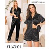 Vlazom Womens Silk Pyjamas, Satin Pyjamas Sets Ladies Silky Sleepwear