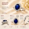 anillo de compromiso plata - Anillo Compromiso Ajustable Zafiro Azul
