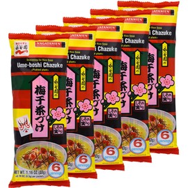Nagatanien Ume-Boshi Chazuke 6pcs Pickled Plum Flavor 1.16oz (5 Pack)