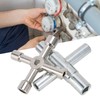 CYTGOUPER 2Pcs 4 Way Sillcock Key, Stainless Steel Portable Sillcock