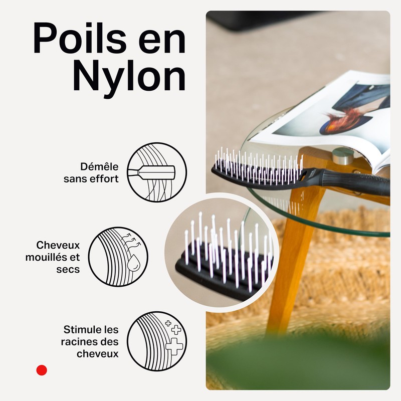 Olivia Garden Fingerbrush™ Paddle Hair Brush Small - Scalp Shape,