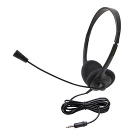 Califone 3065AVT Lightweight Personal Multimedia Stereo Headset with To Go Plug, Black, Fully Adjustable Headband Fits All Students, Recessed Wiring Resists Prying Fingers