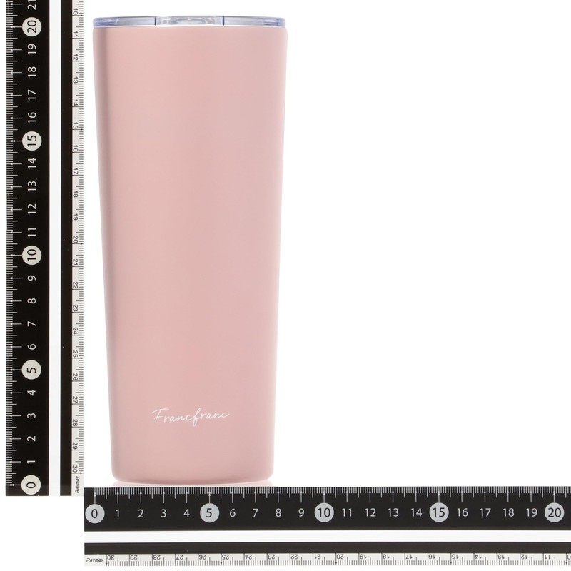 Francfranc Stainless Steel Tumbler with Lid, 650ml, Pink
