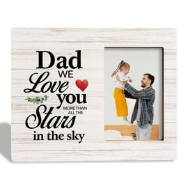 To Dad Photo Frame Gifts, We Love You More than All the Stars in the Sky, Wooden Picture Frame Gift, Daddy Gift from Kids, Rustic Dad Photo Frame Gifts, Dad Birthday Gift, Valentines Day Gift for Dad