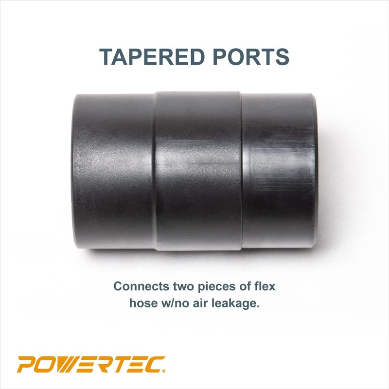POWERTEC 70123 4-Inch Dust Hose Connector w/Quick Connect Splice Adapter,