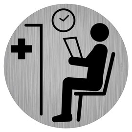 immi Door Sign Sticker Waiting Rooms, Doctors, Practices, Clinics, Patients, 95 mm Diameter