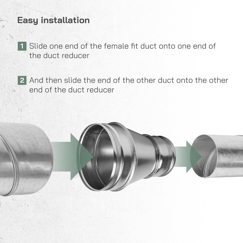 Vent Systems 6" Inch to 4" Inch Galvanized Steel Duct