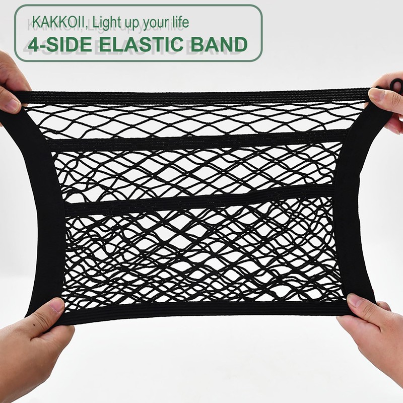 KAKKOII 3 Layer Small Cargo Net,Cargo Storage Pocket Net, Mesh