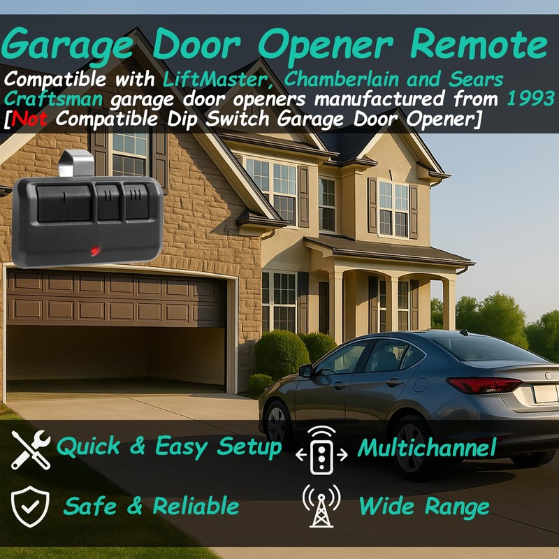 3 Replacement Garage Door Opener Remote,𝐎𝐧𝐥𝐲 Compatible with Liftmaster Chamberlain