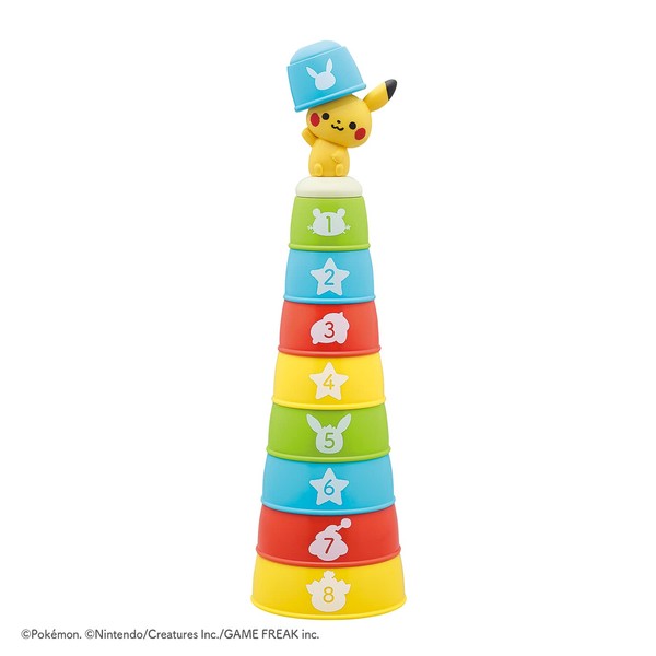 Toy Royal Monpoke Cup Gasane (Cup Play / Educational Toy), Baby Toy (Fingertip Play, Color Play, Number Play), Baby Toy, Cup Tower, Stack, Stack, Pokémon