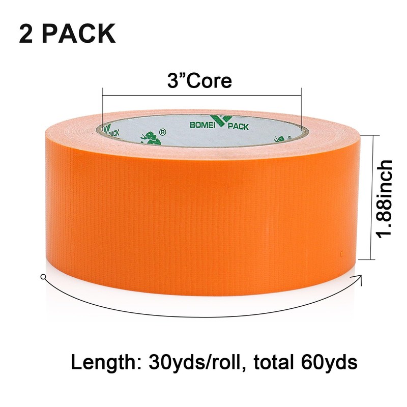 BOMEI PACK Duct Tape Orange, Heavy Duty Strong Industrial Color