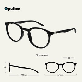 OPULIZE Met Glasses Blue Light Filter Pack of 3 Slim Round Frame Spring Hinges Improved Sleep Computer Glasses Gaming Anti-Glare Black Brown Transparent Men Women BBB60-12C +0.00