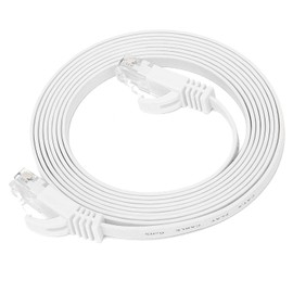 Cable Ethernet Plano Blanco CAT6 Gigabit 8 Núcleos Par Trenzado Puente de Red Cable Plano de Cobre Suministros(2m)