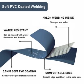 ZALER Waterproof Dog Collar, Adjustable Odor Proof Dog Collars Easy to Clean, Soft Comfortable Pet Collars for Large, Medium Small Dogs (Navy Blue, S(Length:8.6''-12.6''; Width:0.75''))