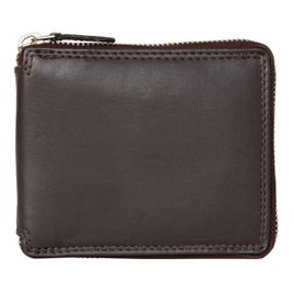 Kabana Brown Zip-Around Genuine Leather Wallet Without Logos or Markings