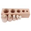 Cylinder Socket Toy Beech Wood Educational Knobbed Cylinders Blocks for
