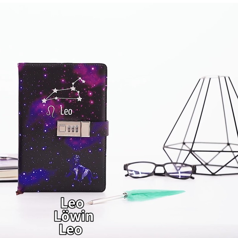Dzhzal Diary with Lock, Starry Sky Journal for Boys Girls
