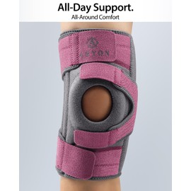 ABYON Knee Brace for Meniscus Tear, ACL, Arthritis, Knee Support with Triple Side Stabilizers and Adjustable 360° Wraparound Strap for Maximum Knee Pain Support and Fast Recovery for Women and Men - Please Check How To Size Video