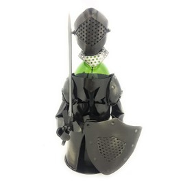 Imported Gift Depot Knight in Armor with Sword and Shield Metal Wine Bottle Holder