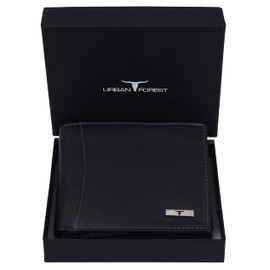 URBAN FOREST Oliver Leather Wallet for Men, Black, Contemporary