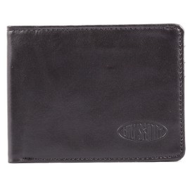 Big Skinny Men's RFID Blocking Slimline Leather Bi-Fold, Holds Up to 25 Cards, Black