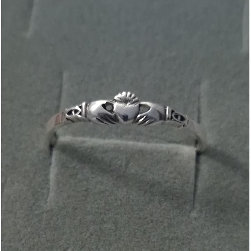Solid 925 Sterling Silver Claddagh stacking Ring in sizes G-Z