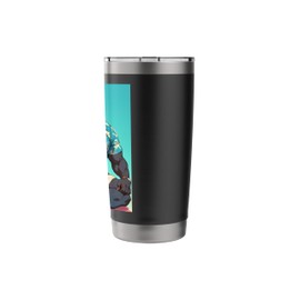 Kawaii Cool Black Cat on Meditation Yoga Mat Lotus Position Stainless Steel Insulated Tumbler
