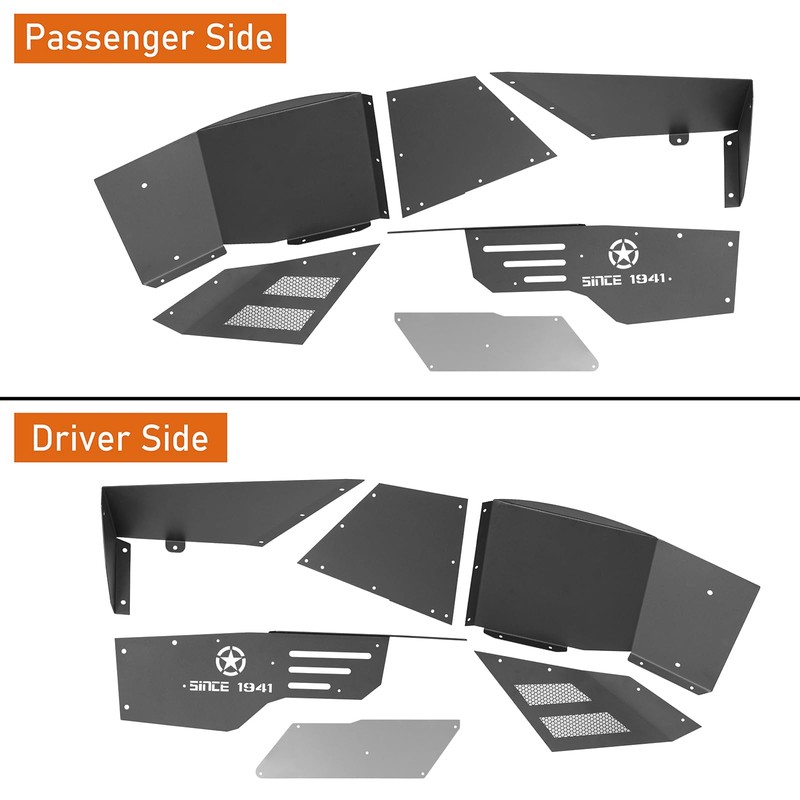 u-Box Wrangler TJ Front Inner Fender Liners Compatible with Jeep