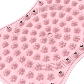 perfeclan Foot Massage Pad Pressure Point Massage Pad Flexible 2 Tier Sturdy Portable Acupoint Pad Acupressure Mat for Outdoor Gym Lawn, Pink