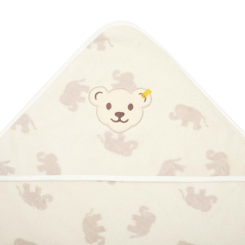 Steiff Elefäntle Hooded Bath Towel, Cloud dancer
