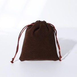 GELIMY 10PCS Soft Coloful Velvet Pouches Bag Jewellery Packing Drawstring Wedding Party Gift 5 Sizes (BROWN 7x9cm)