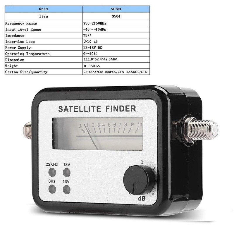 Portable Signal Strength Meter, Satellite Finder, Digital Satellite Distance Meter