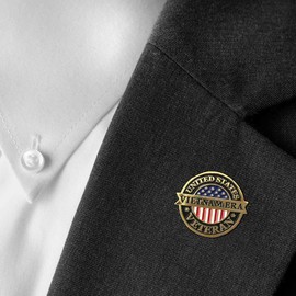 United States Vietnam Era Veteran Circle Lapel Pin with American Flag Graphic