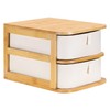 Navaris Bamboo Make-Up Organiser - Storage for Cosmetics - Organiser