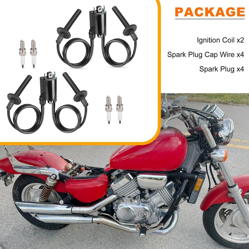 2x Ignition Coil & Spark Plug For Honda Magna 750