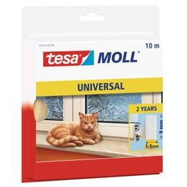 tesa Moll Universal Foam Gasket, White, 9 mm x 10 m