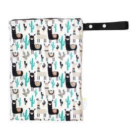 Itzy Ritzy Unisex Baby Travel Happens Wet Bag (Pack of 1), Llama Town, Minimal