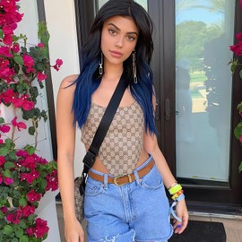 VONMELLI Women Casual Leather Belt Fashion Ladies Waist Belt for Jeans Pants Dress Belt with Gold Buckle Brown M