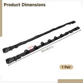 NIMBLOOM 2 Pack Adjustable Fishing Rod Holder for Car, 7 Rod Capacity Fishing Pole Roof Rack Inside, Adjustable 35.4-43.3 in, Fishing Pole Hanger Straps for Wagons, Truck