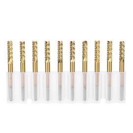10 Pieces 3.175 mm Carbide Milling Cutter End Mill 1/8 Inch Shank Titanium Coated CNC PCB Engraving Cutter Bit