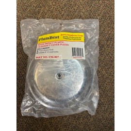 Jones Stephens Bell Cleanout Cover Plate Plastic Chrome  #14 1-3/8 x 7-1/4