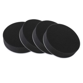 YFFSFDC Polisher Buff Sponge Buff Flat Type Car Polishing Sponge Buff 4.9 inches (125 mm) Car Wash Sponge, Ultra Fine Soft, For Electric Polisher, Car Washing, Waxing, Tape Type, Black, Set of 4