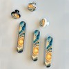 AAMPEAR 4 Pack Blue Yellow Agate Pattern Cabinet Pulls 3-3/4