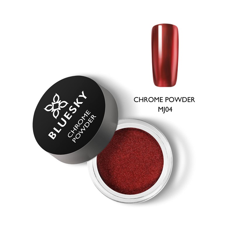 Bluesky Chrome Nail Powder Kit With Applicator Brush Metallic Gel